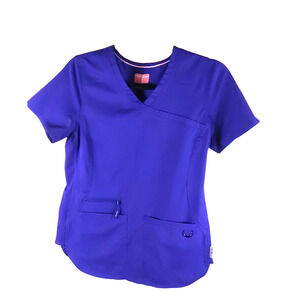 Ava Therese Womens Scrub Top Purple Size X Small Medical